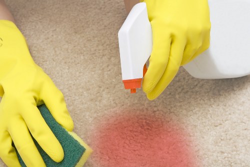 Carpet cleaning equipment prepared for a service appointment