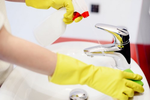 Professional Bow carpet cleaners beginning a deep carpet cleaning process