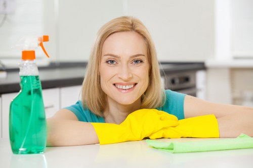 Preparing a commercial carpeted space for cleaning in Bow