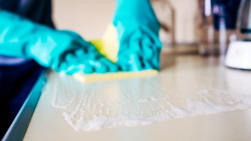 Kitchen and bathroom maintenance during a regular clean in Bow